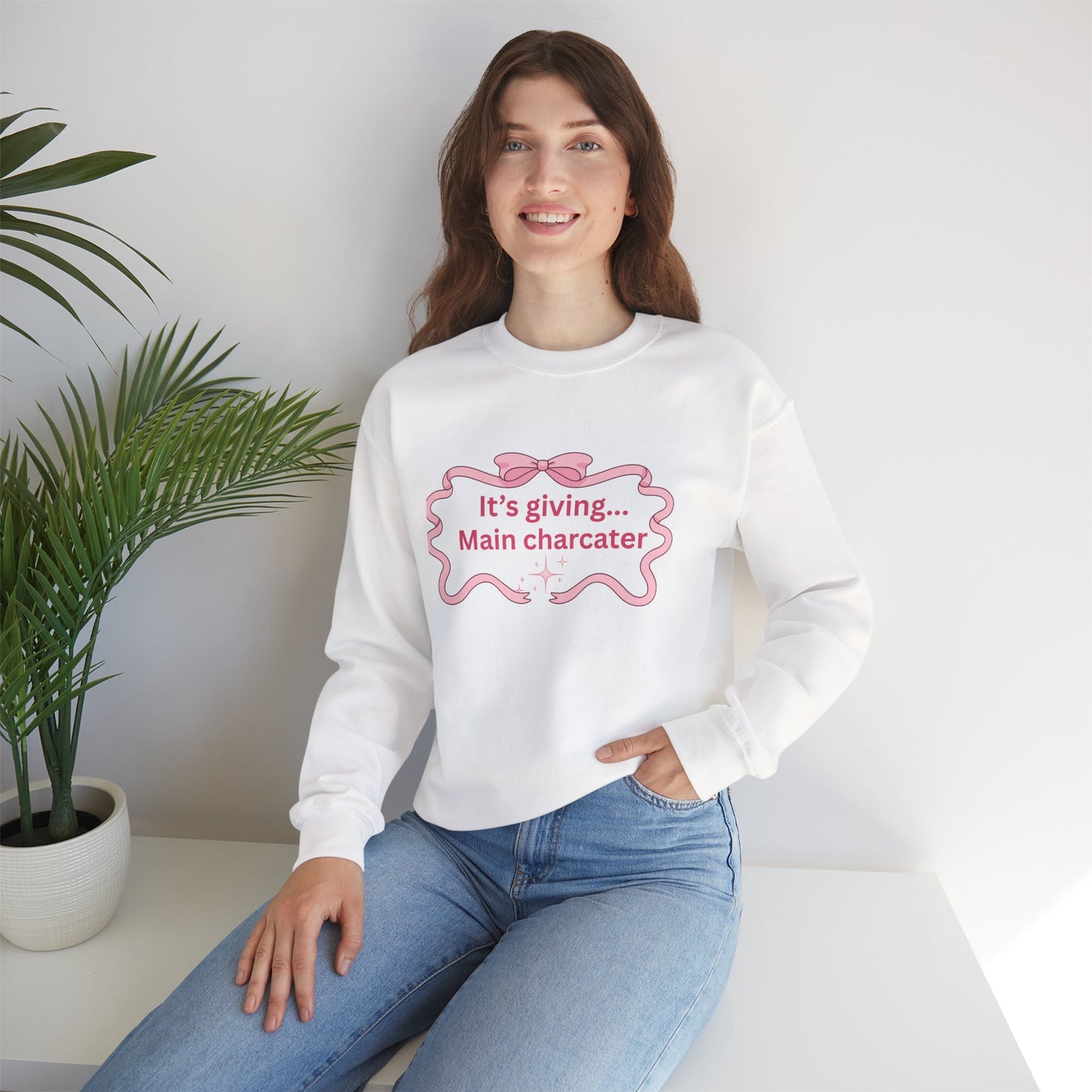 Its giving... main character Womens crewneck